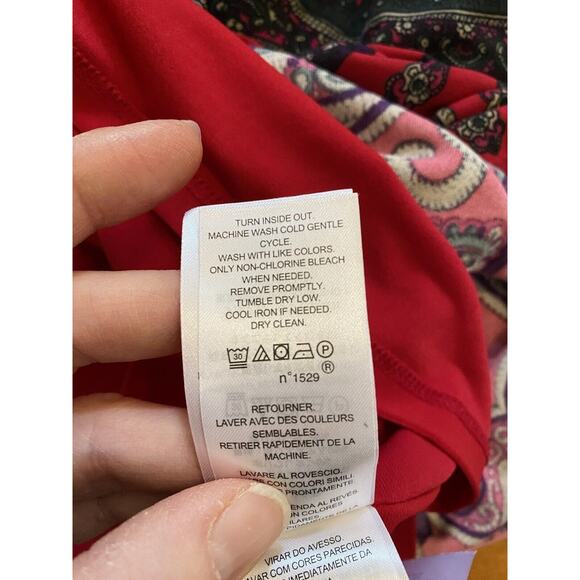 NEW Lauren Ralph Lauren Womens 4 Red Paisley Ruched Knee Length Stretch Lined - Picture 11 of 11